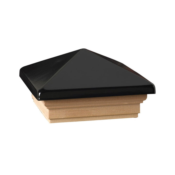 Deckorators 4-in x 4-in Victoria High Point Black Plastic Pine Deck Post Cap