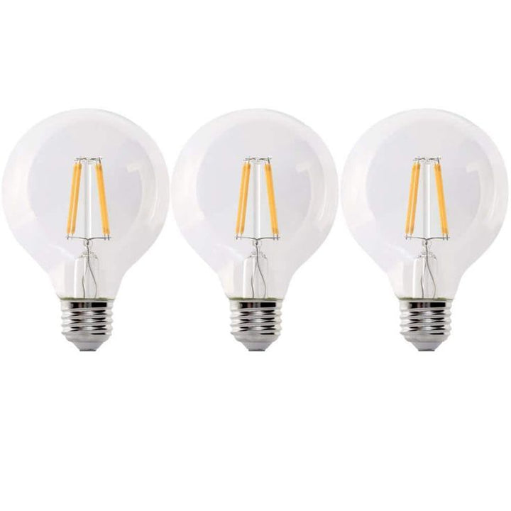 Feit Electric 60-Watt Equivalent G25 Dimmable Filament ENERGY STAR Clear Glass LED Light Bulb, Daylight (3-Pack)