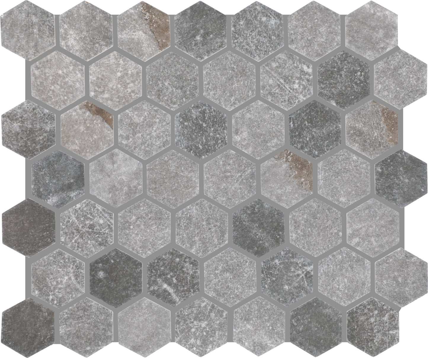 STAINMASTER Harbor Gray 10-in x 12-in Matte Ceramic Hexagon Mosaic Floor and Wall Tile product image