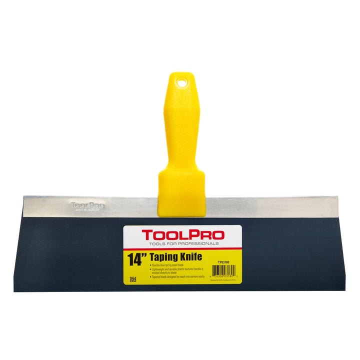 ToolPro 14 in. Blue Steel Taping Knife 14-in x 9-in Steel Taping Knife