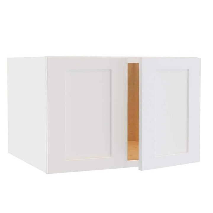Home Decorators Collection Newport 27 in. W x 24 in. D x 18 in. H Assembled Plywood Wall Bridge Kitchen Cabinet in Pacific White with Soft Close