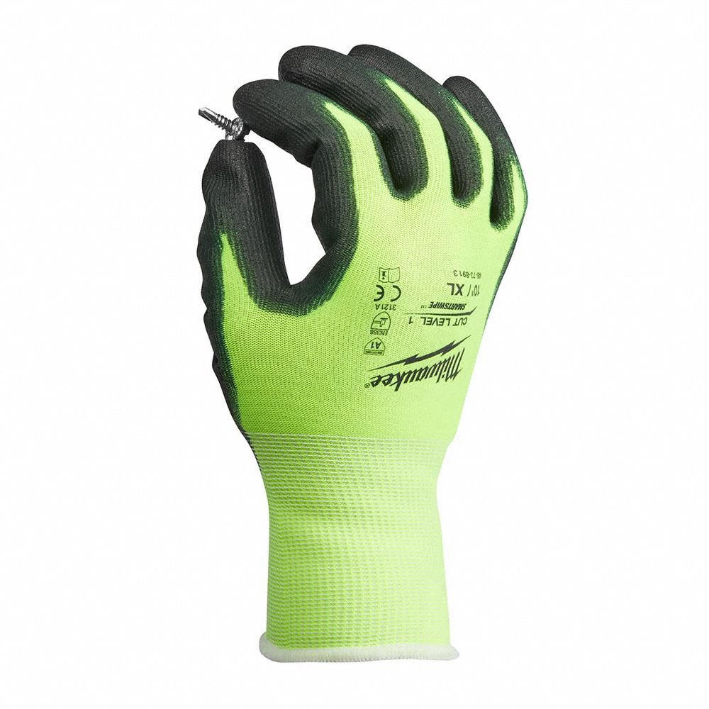 MILWAUKEE Polyurethane Palm Dipped Work Gloves - Small
