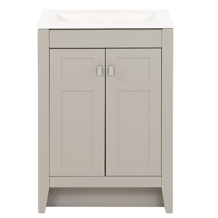Diamond NOW Brenton 24-in Gray Single Sink Bathroom Vanity with White Cultured Marble Top