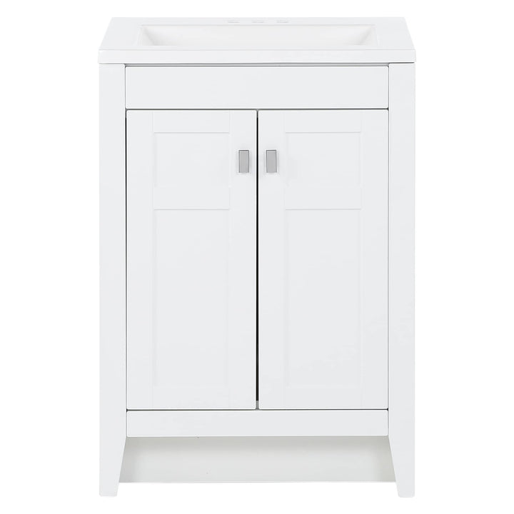Diamond NOW Brenton 24-in White Single Sink Bathroom Vanity with White Cultured Marble Top