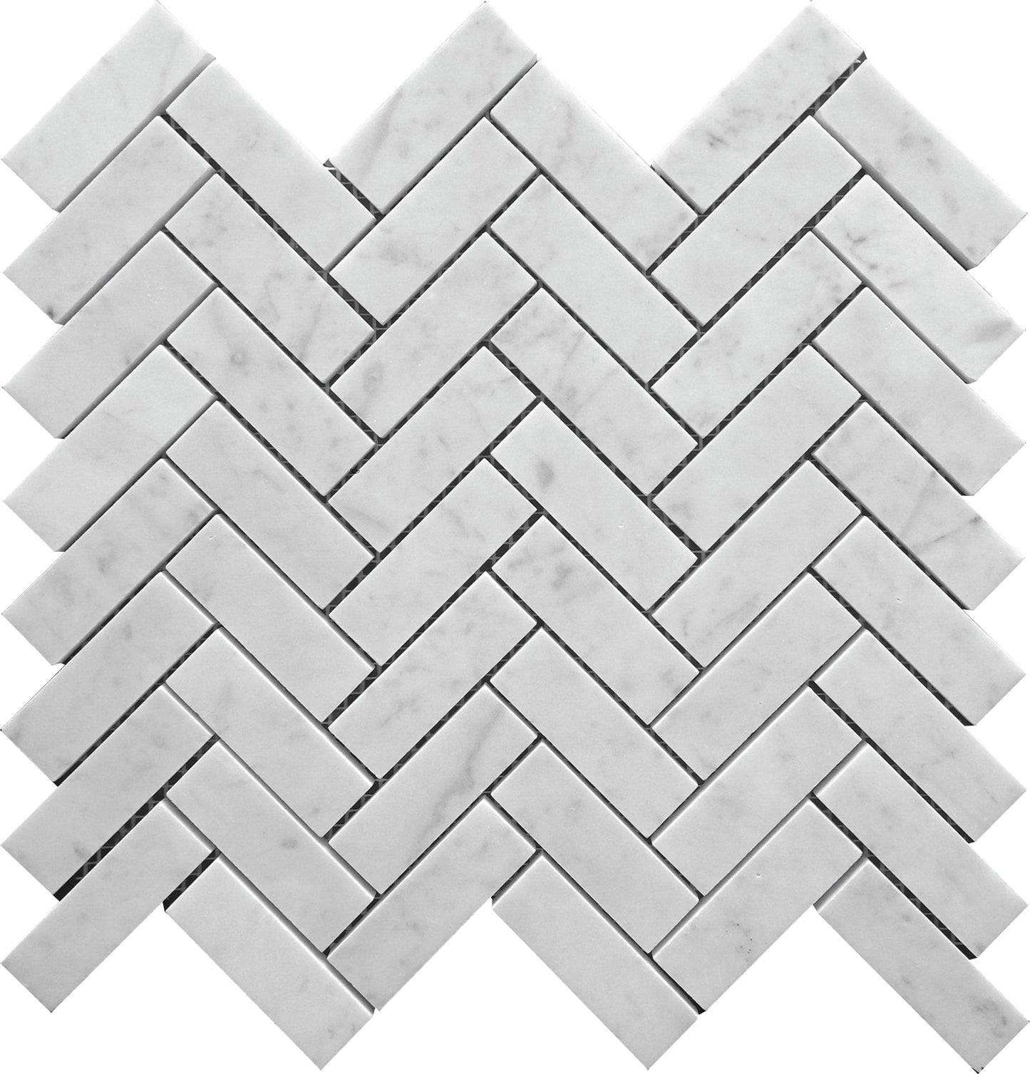 Apollo Tile Heritage Bianco Carrara Marble White 12-in x 12-in Honed Natural stone Marble Patterned Herringbone Mosaic Floor and Wall Tile product image
