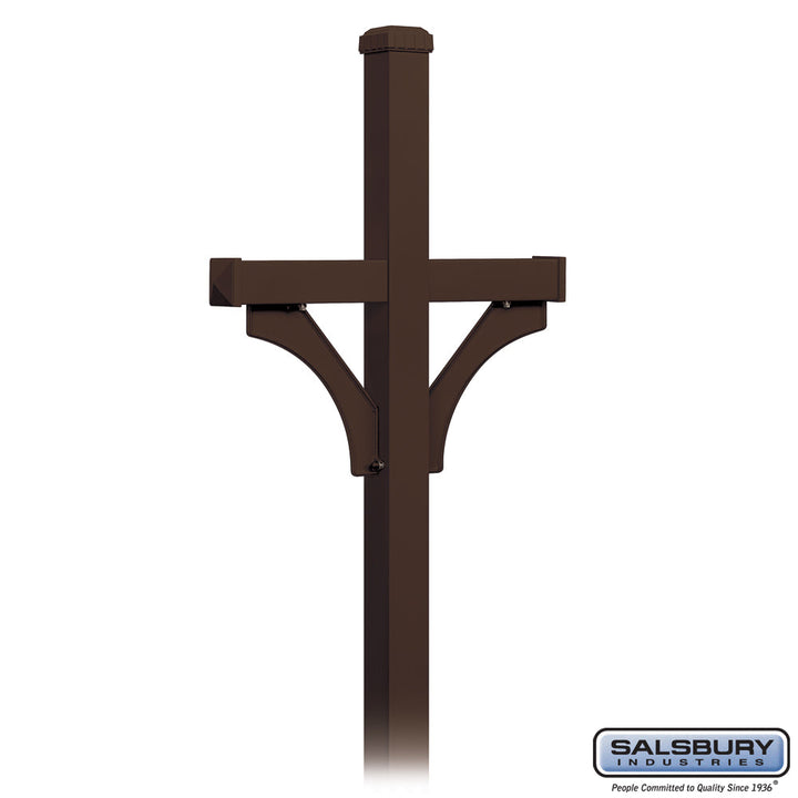 Deluxe Mailbox Post - 2 Sided for Two Mailboxes, In-Ground Mounted, Bronze