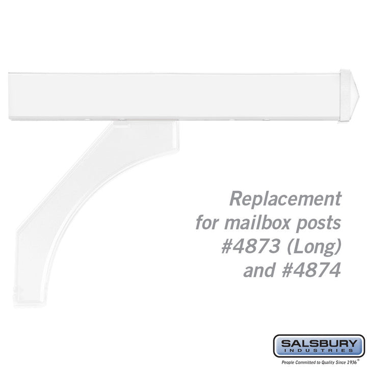 White Arm Kit Replacement for Deluxe Mailbox Post Supporting Two Mailboxes