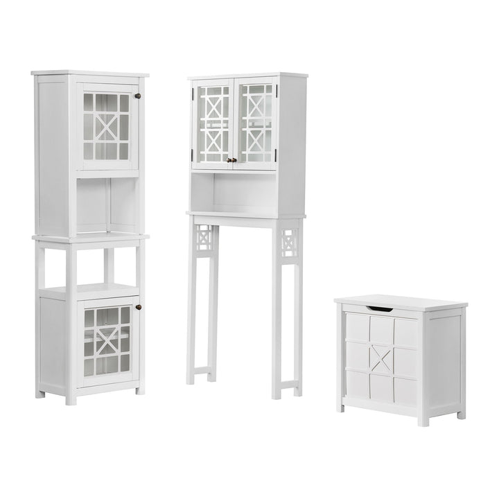 Alaterre Furniture 27-in x 37-in x 8-in White Wood Wall-mount Linen Cabinet