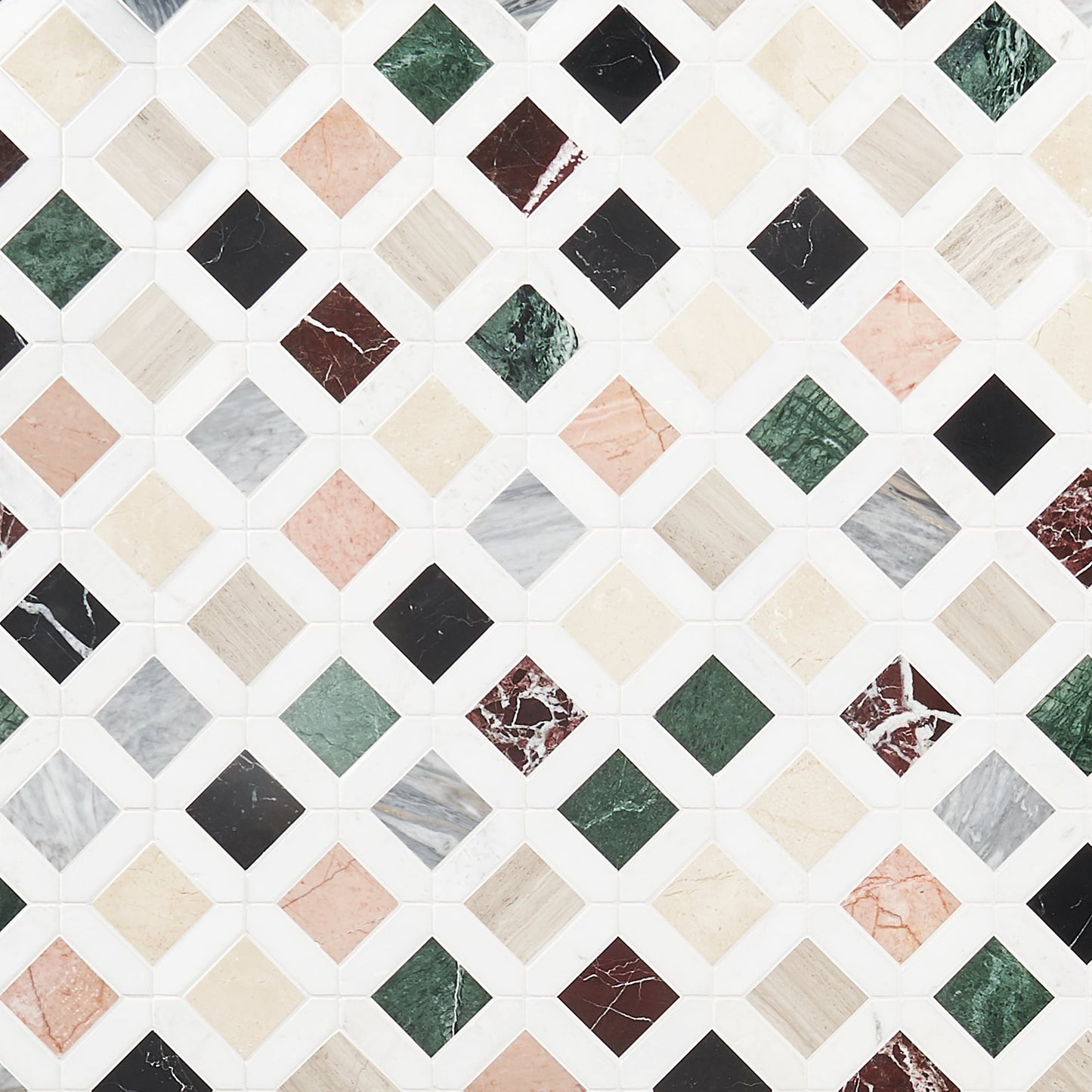 Artmore Tile Segulah Multicolor 12-in x 12-in Polished Natural stone Marble Patterned Linear Mosaic Floor and Wall Tile product image