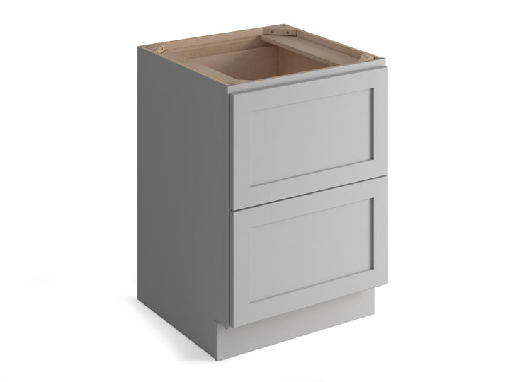 Valleywood Cabinetry Proper Gray 24-in W x 34.5-in H x 24-in D Proper Gray Birch 2-Drawer Base Ready To Assemble Plywood Cabinet (Flat Panel Style)