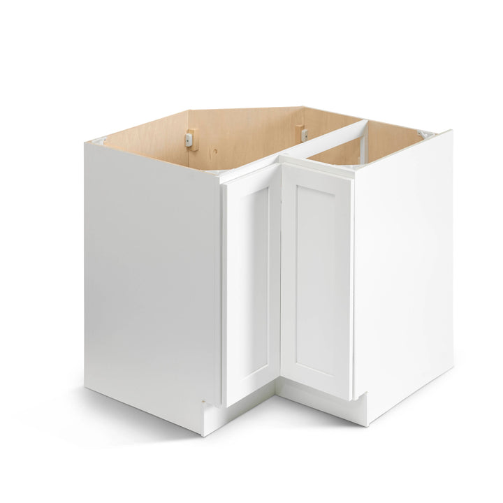 Valleywood Cabinetry Pure White 33-in W x 34.5-in H x 33-in D Pure White Birch Lazy Susan Corner Base Ready To Assemble Plywood Cabinet (Flat Panel Shaker Style)