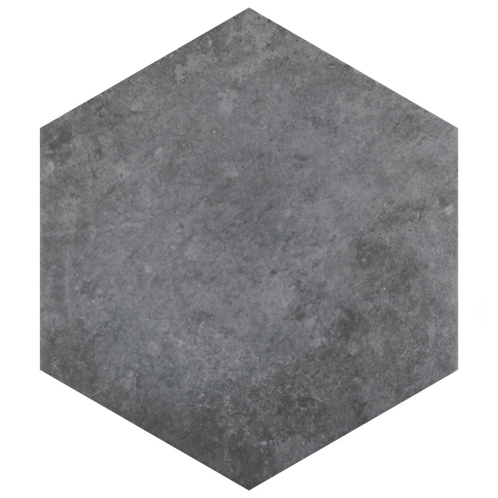 Affinity Tile Heritage Hex Carbon 7-in x 8-in Multi-finish Porcelain Hexagon Floor and Wall Tile product image