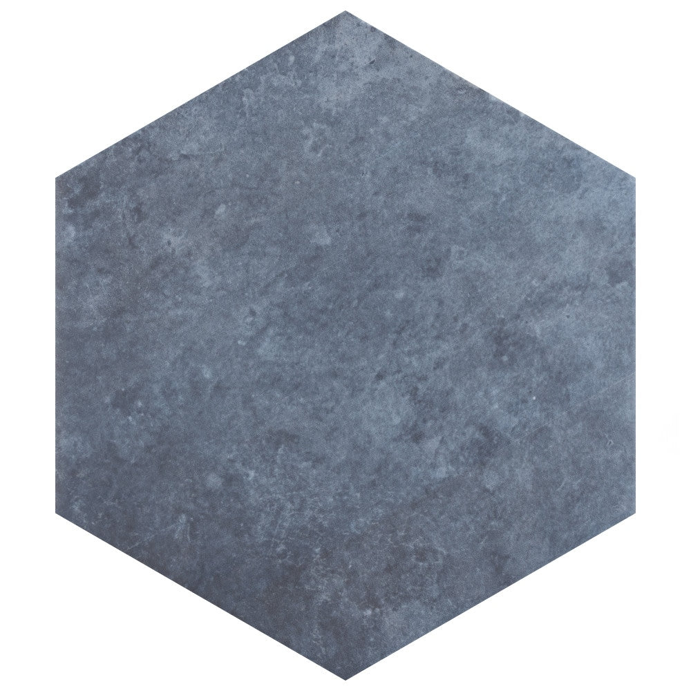 Affinity Tile Heritage Hex Indigo 7-in x 8-in Multi-finish Porcelain Hexagon Floor and Wall Tile product image