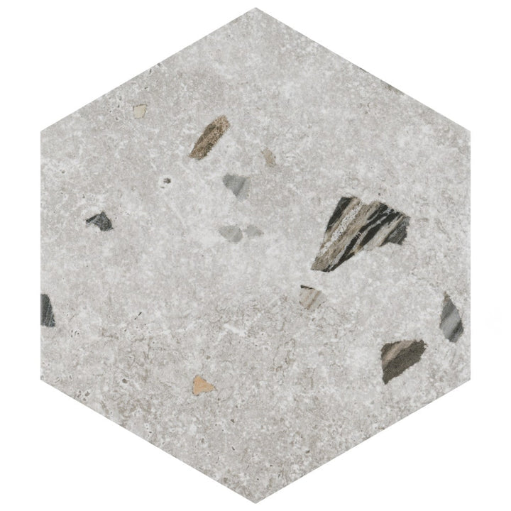 Affinity Tile Sonar Hex Silver 9-in x 10-in Multi-finish Porcelain Hexagon Floor and Wall Tile product image