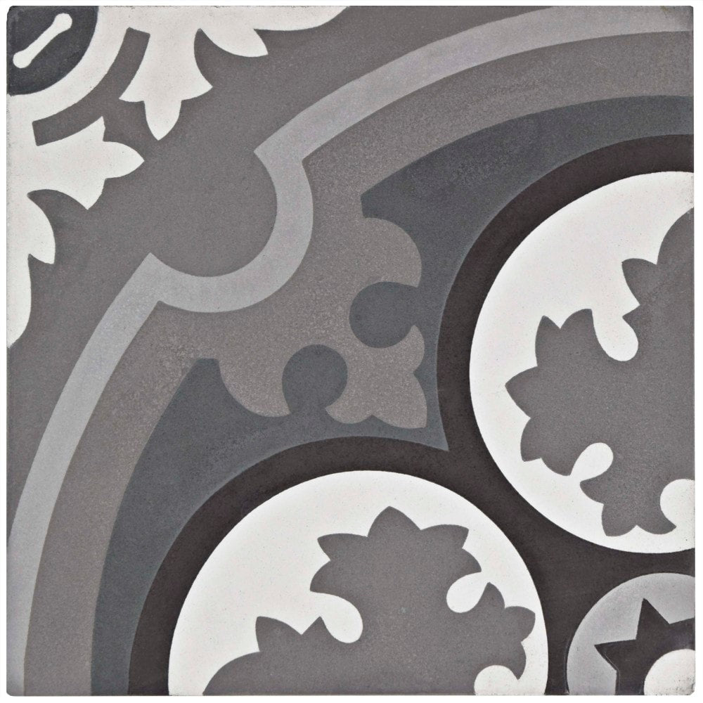 Affinity Tile Cemento Queen Mary Storm 8-in x 8-in Matte Cement Encaustic Floor and Wall Tile product image