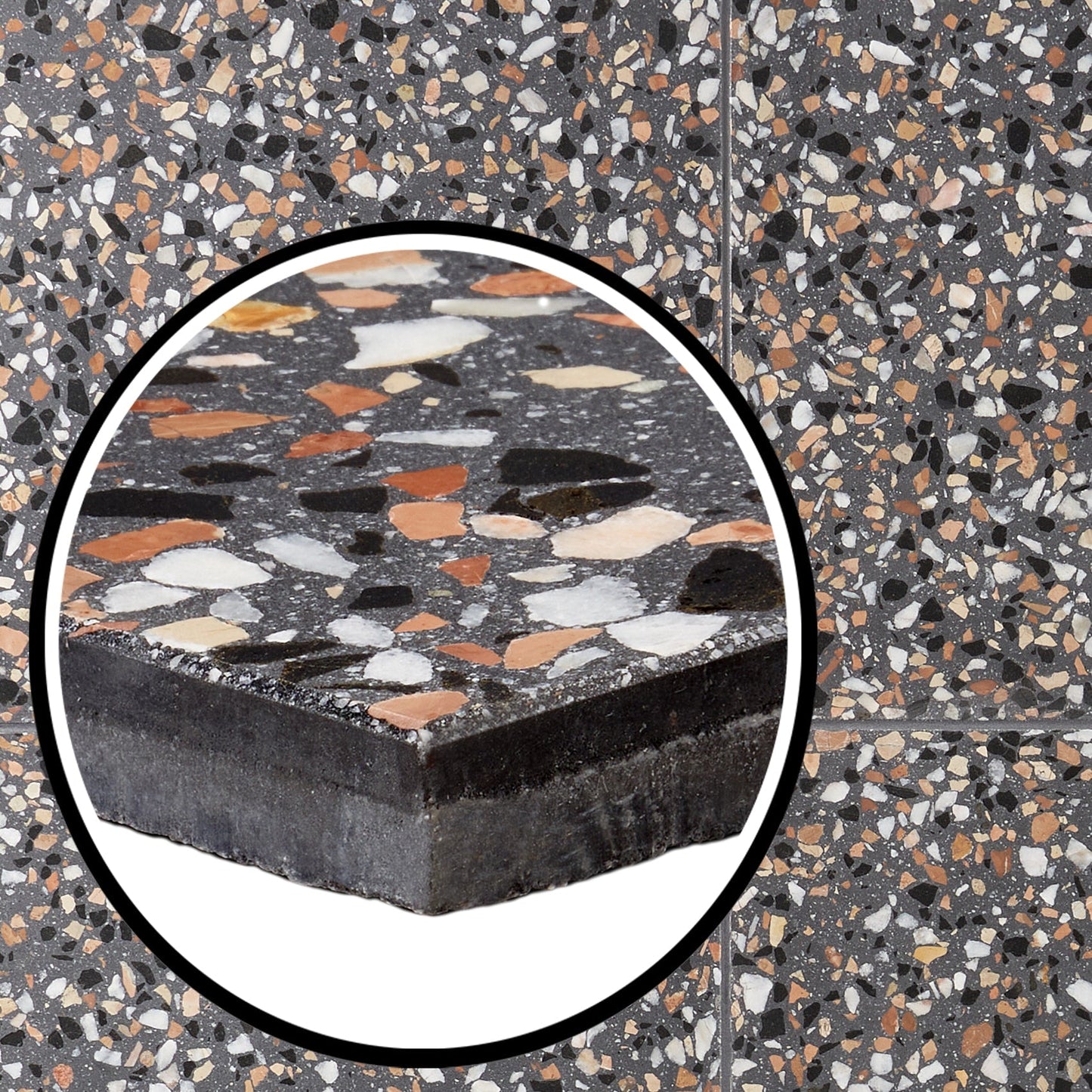 Artmore Tile Tarboro Terrazzo Paradiso 16-in x 16-in Polished Cement Cement look Floor and Wall Tile product image