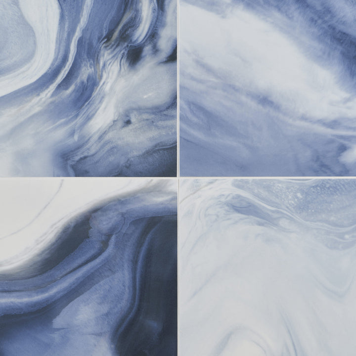 Artmore Tile Augusta Blue 24-in x 48-in Polished Porcelain Marble look Floor and Wall Tile product image