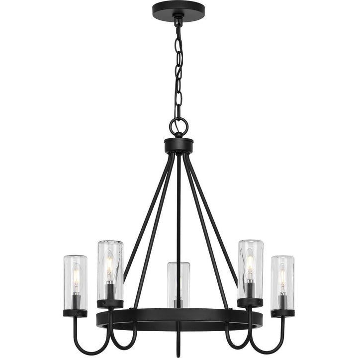 Progress Lighting Swansea 5-Light Matte Black Transitional Outdoor Chandelier