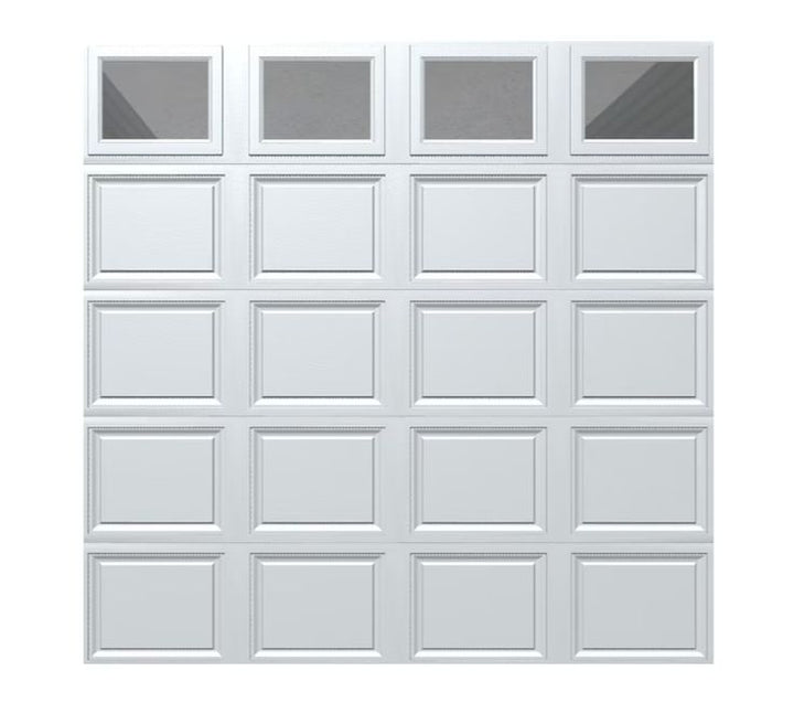 Wayne Dalton Classic Steel Model 9100 9-ft x 8-ft Insulated White Single Garage Door with Windows