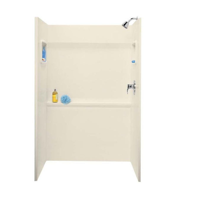 34 in. x 48 in. x 72 in. 3-Piece Direct-to-Stud Alcove Shower Surround in Bone