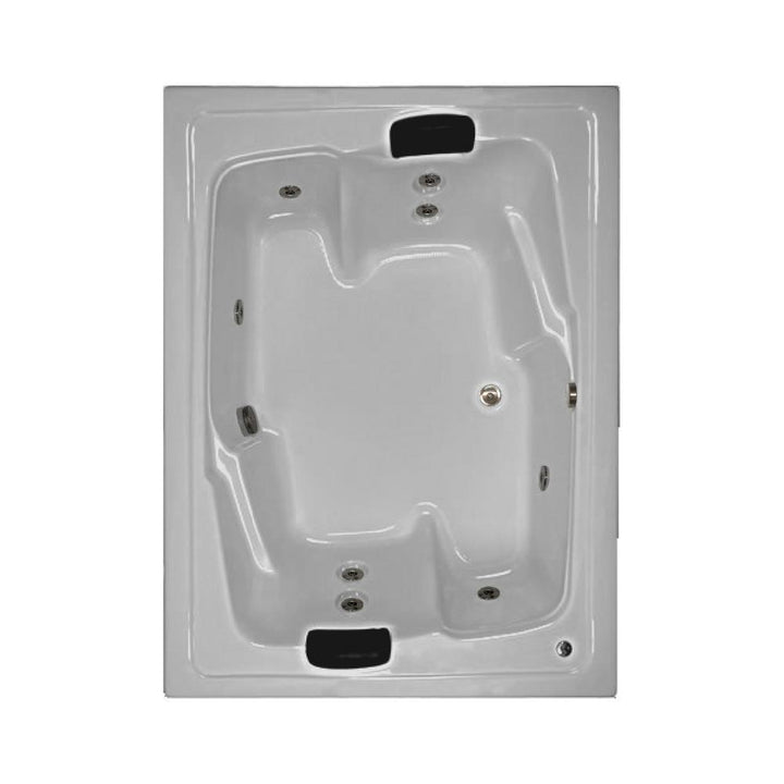 72 in. Acrylic Rectangular Drop-in Whirlpool Bathtub in White - Super Arbor