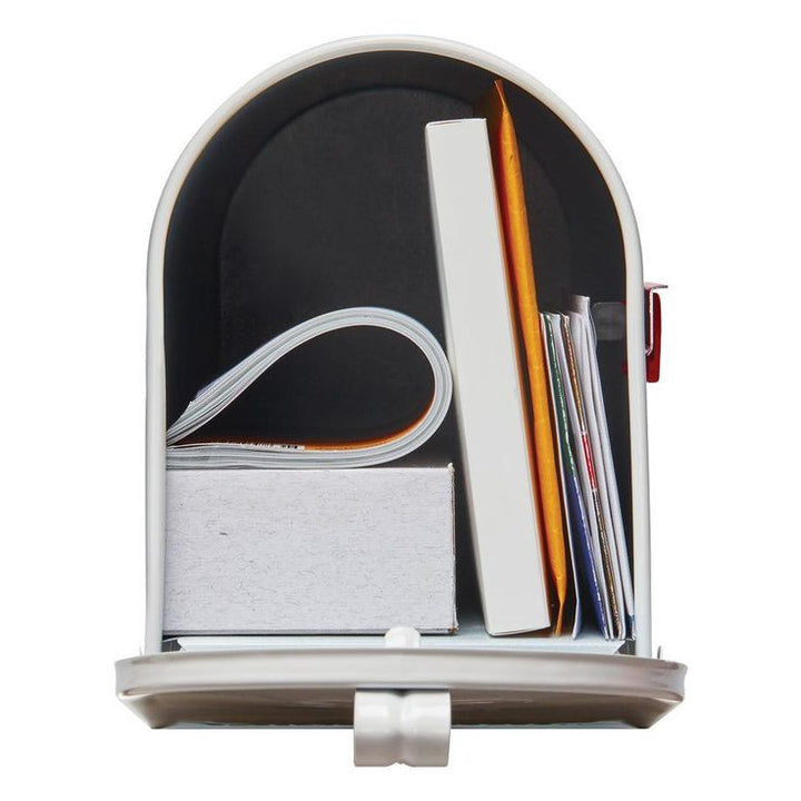 Gibraltar Mailboxes Classic Medium, Steel, Post Mount Mailbox, White, T1S00W00