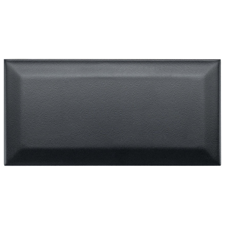 Merola Tile Crown Heights Beveled 3 in. x 6 in. Matte Black Ceramic Wall Tile (6.03 sq. ft. / Case)