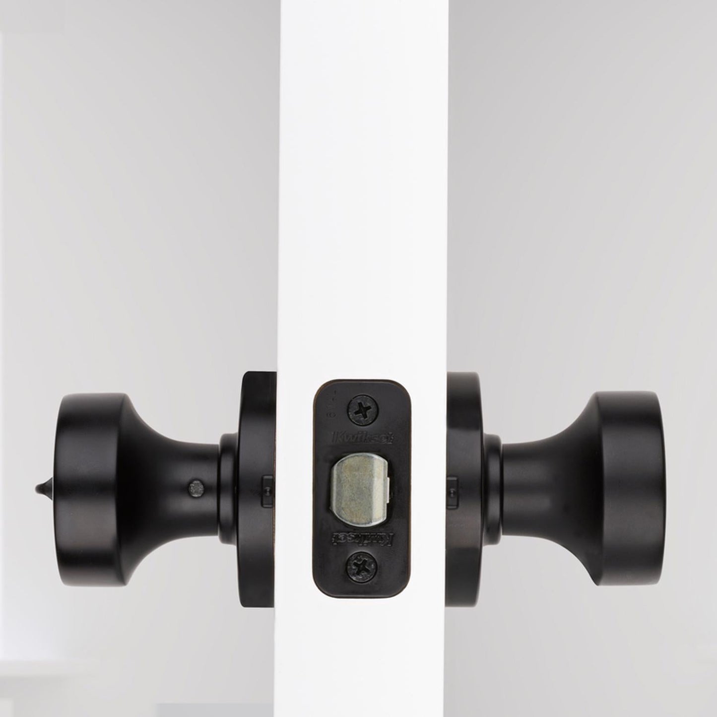 Kwikset Signature Series Pismo Iron Black Privacy Knob, Universal Handing