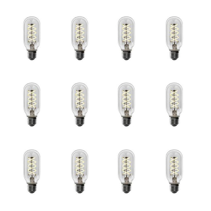 Feit Electric 40-Watt Equivalent T14 Dimmable LED Clear Glass Vintage Edison Light Bulb With Spiral Filament Warm White (12-Pack)