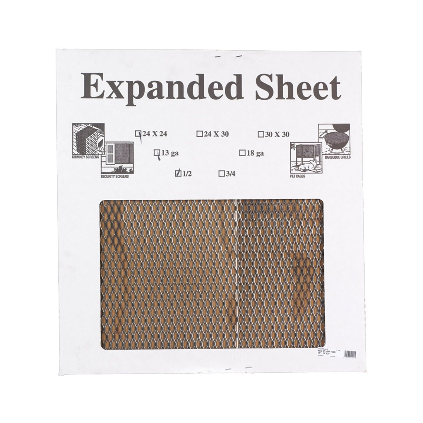 Boltmaster 24 in. x 24 in. Steel Expanded Sheet, 13 Gauge, 1/2 in. Mesh