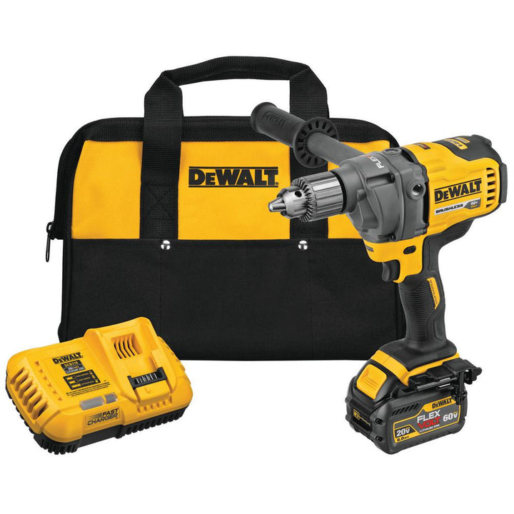 FLEXVOLT 60-Volt MAX Lithium-Ion Cordless Brushless 1/2 in. Mixer/Drill with E-Clutch with Battery 2.0Ah, Charger & Bag - Super Arbor