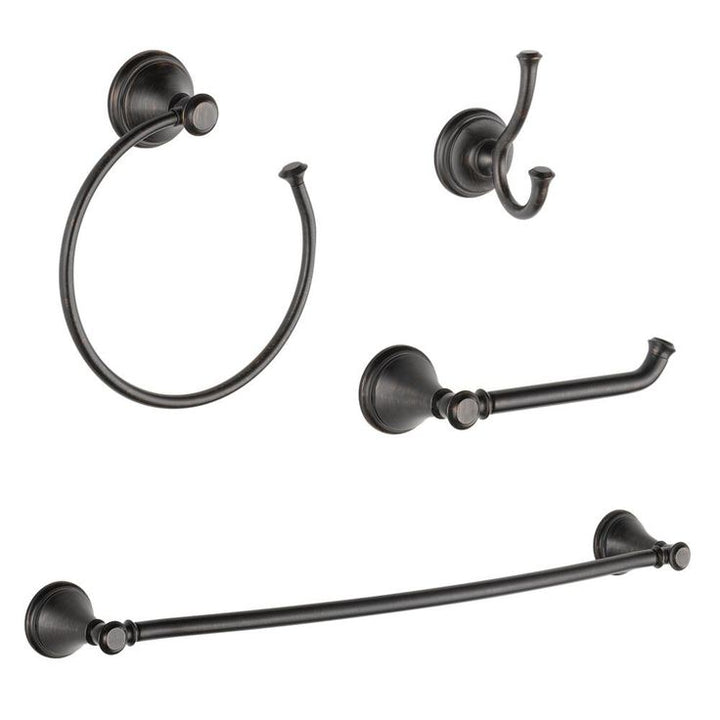 DELTA 4-Piece Cassidy Venetian Bronze Decorative Bathroom Hardware Set