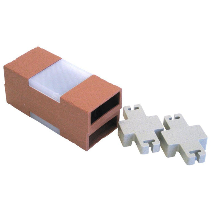 Let's Edge It! Solar Lighted Bricks with Solar Cubes and 2 Connectors for Let's Edge It! Plastic Brick Edging (Set of 2) - Super Arbor
