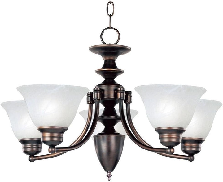 Maxim Lighting Malaga 5-Light Oil-Rubbed Bronze Chandelier, 25" Wide