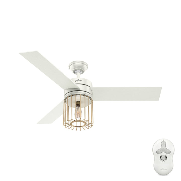 Hunter Ronan LED Edison 52-in Matte Black and Satin Copper LED Indoor Ceiling Fan with Remote (3-Blade)