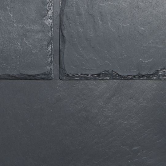 EcoStar Majestic Slate Traditional Polymeric Roofing Tiles, 12 in x 18 in, Class C, Pre‑Blended Batch 3 – Federal Grey