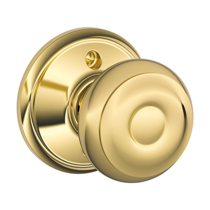 Schlage Georgian Bright Brass Dummy Door Knob, Right or Left Handed