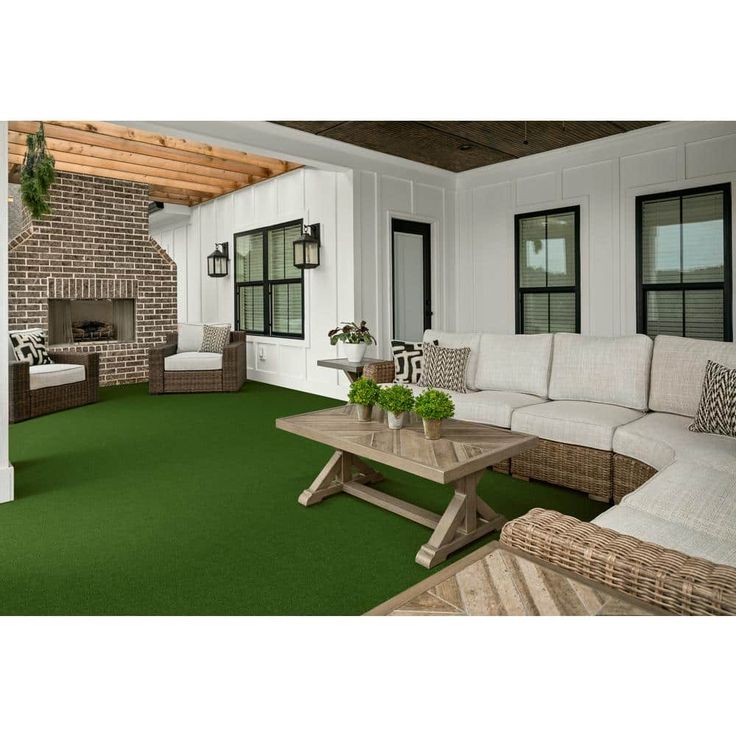 TrafficMaster Toulon 12 ft. Wide x Cut to Length Indoor/Outdoor Meadow Artificial Grass