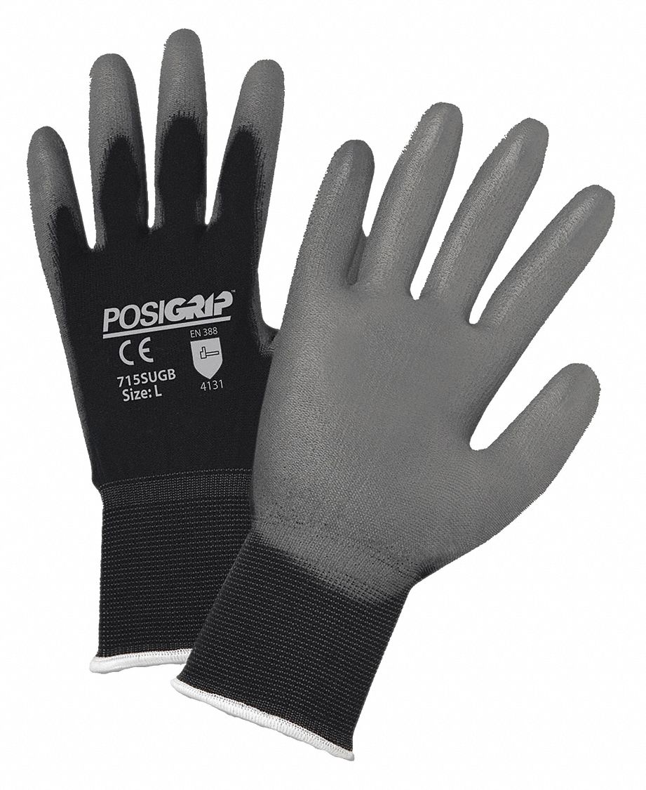 PIP PosiGrip 715SUGB Coated Black Polyurethane Gloves, Size S - 12 Pack