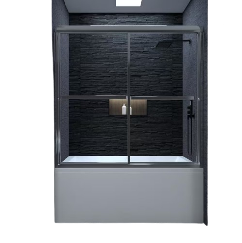 Alvin 59 in. W x 56 in. H Sliding Framed Tub Door in Chrome Finish