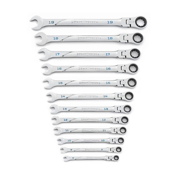 120XP Universal Spline XL Flex Head Ratcheting Combination Metric Wrench Set (12-Piece) - Super Arbor