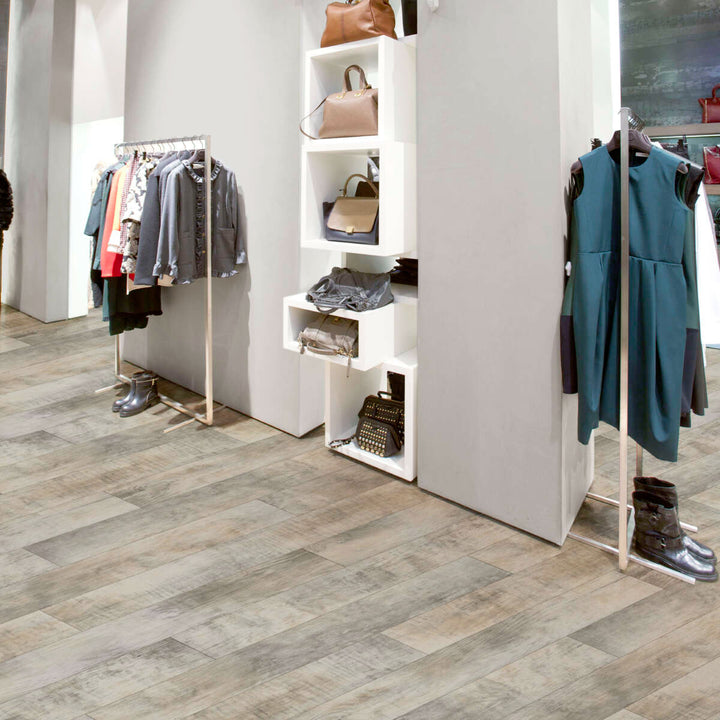 Congoleum (Sample) AirStep Plus Topside Trade Winds Waterproof Wood-Look Glue-Down Sheet Vinyl Flooring