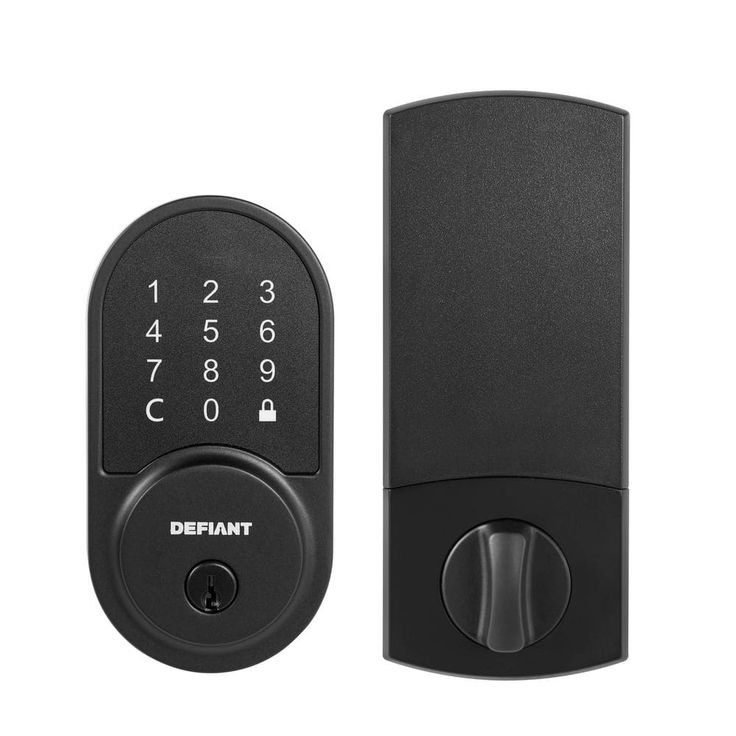 Defiant Round Matte Black Smart Wi-Fi Deadbolt Powered by Hubspace