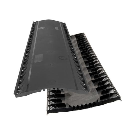 TRI-BUILT OmniRidge Pro Shingle-Over Ridge Vent with Filter & Nails, 4' Black