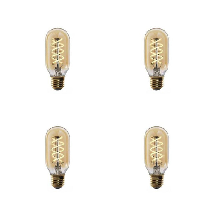 Feit Electric 40-Watt Equivalent T14 Dimmable LED Amber Glass Vintage Edison Light Bulb With Spiral Filament Warm White (4-Pack)