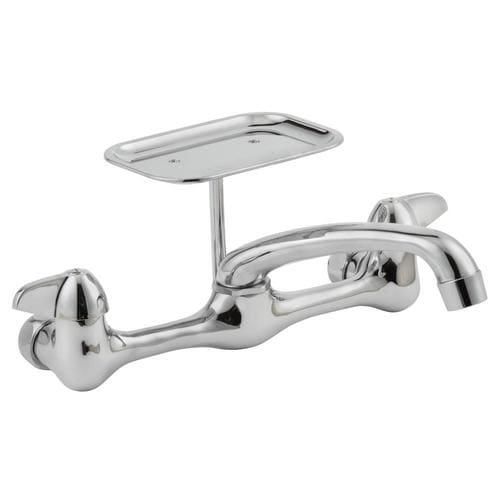 Homewerks Worldwide Kitchen faucets- wall Mount Chrome 2-Handle Wall-Mount Low-Arc Handle Kitchen Faucet