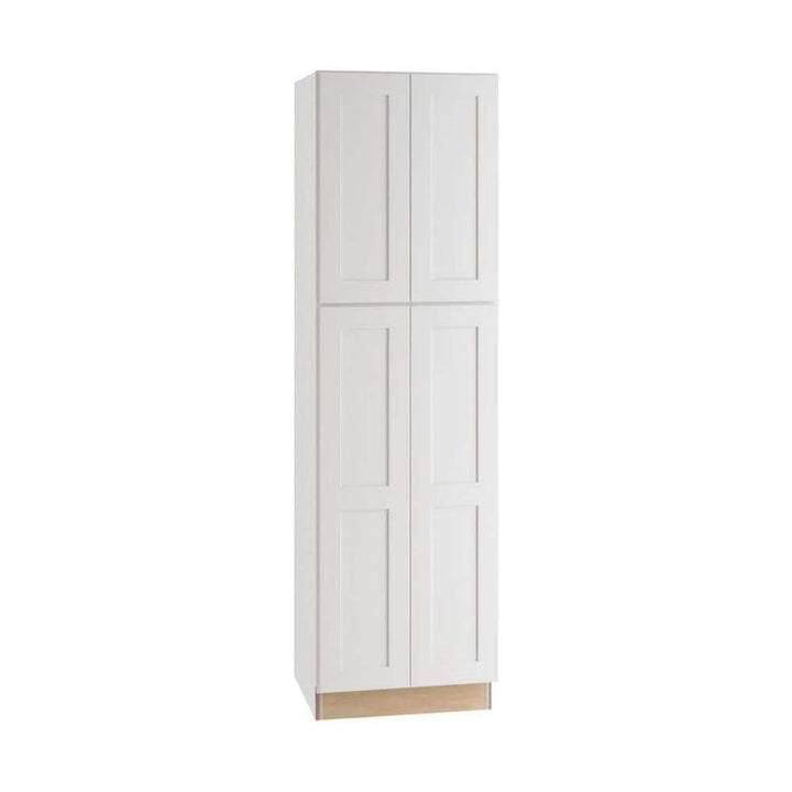 Home Decorators Collection Newport 24 in. W x 24 in. D x 84 in. H Assembled Plywood Pantry Kitchen Cabinet in Pacific White with Soft Close
