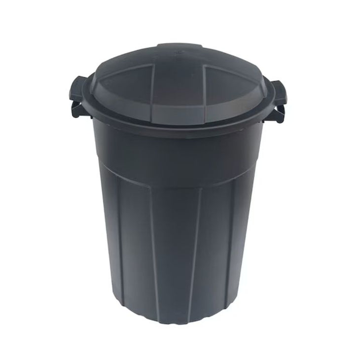 Creative Plastic Concepts Blue Hawk 32-Gallon Black Plastic Trash Can with Lid