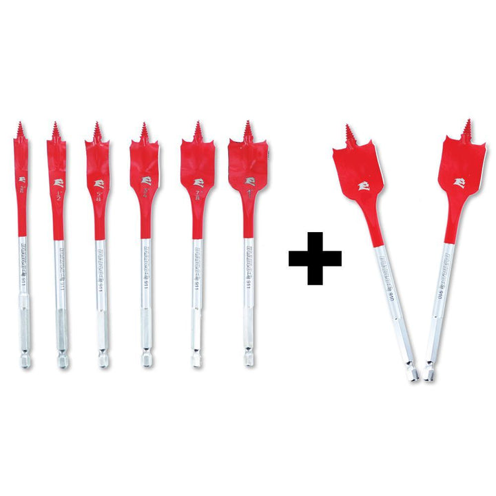 6-Piece SPEEDemon High Speed Steel Spade Bit Set with 2-Bonus Bits (8-Piece) - Super Arbor