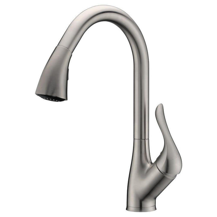 Accent Series Single-Handle Pull-Down Sprayer Kitchen Faucet in Brushed Nickel - Super Arbor